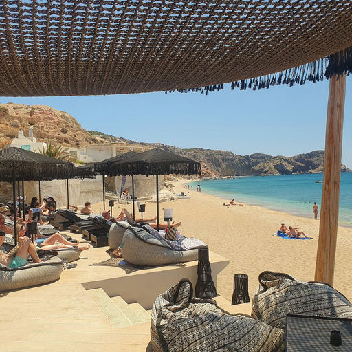 Aqua Loca Beach Bar, a restaurant in Milos, Greece