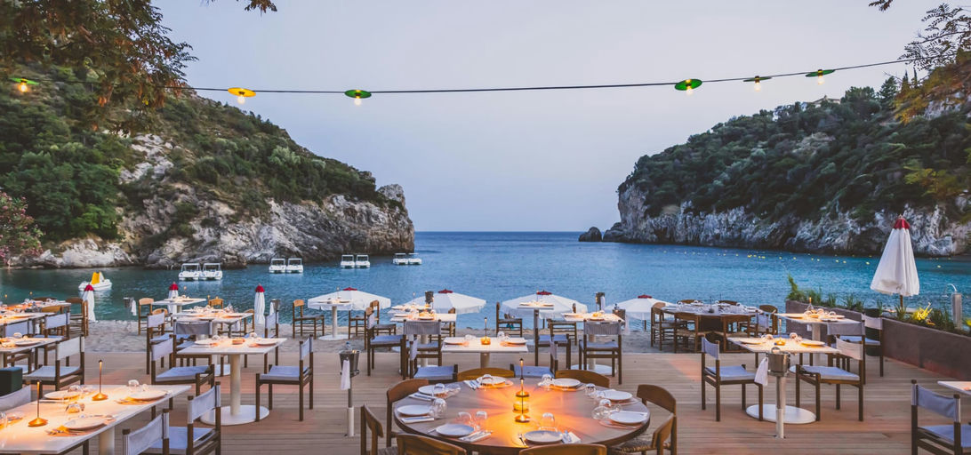 Aragosta Beach Club, a restaurant in Corfu, Greece