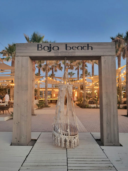 Baja Beach Club, a beach club in Crete, Greece