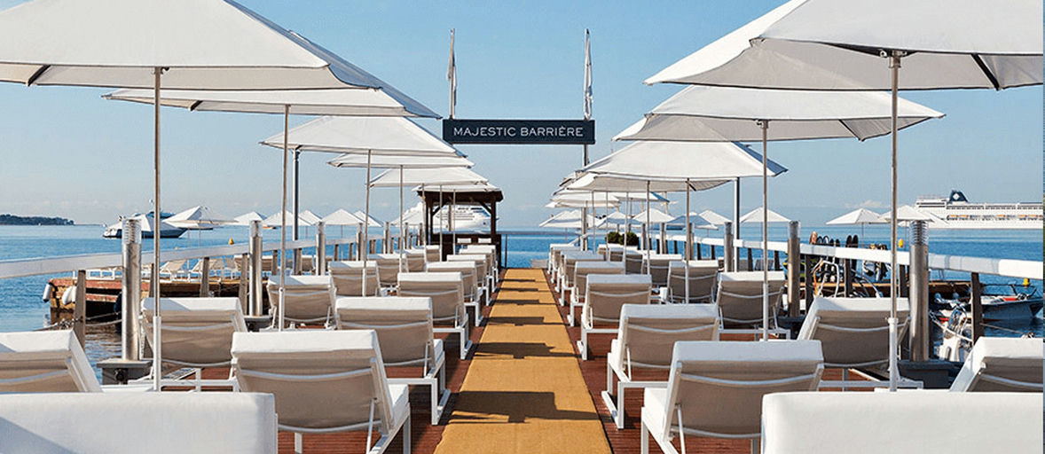 Barrière Beach at Le Majestic Hotel, a beach club in Cannes, France
