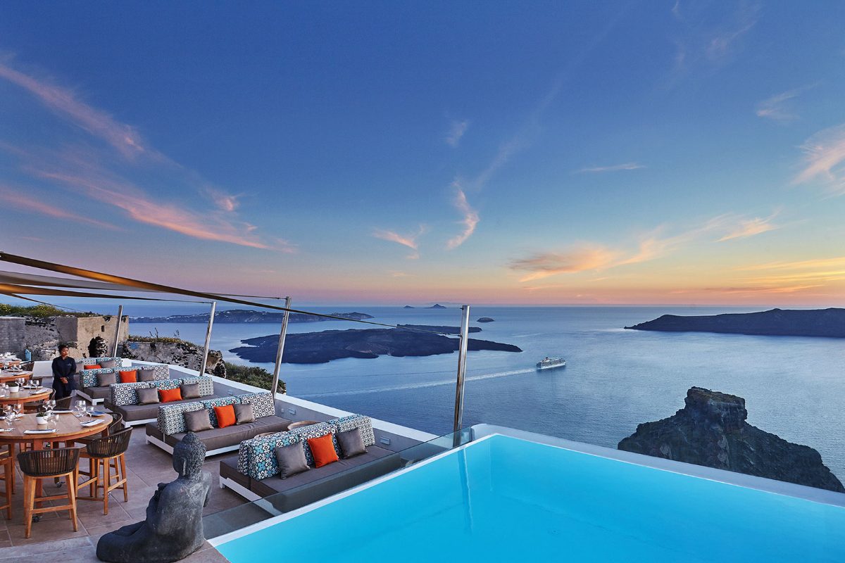 Buddha-Bar Beach, a bar in Santorini, Greece — photo 1