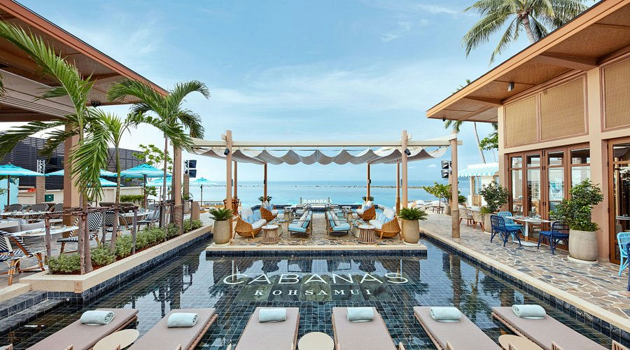 Cabanas, a beach club in Koh Samui, Thailand