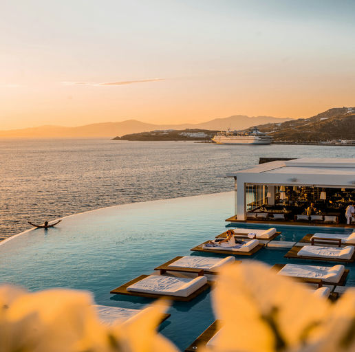 Cavo Togo, a beach club in Mykonos, Greece