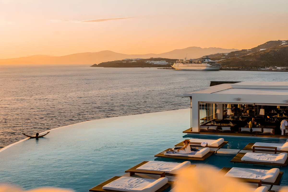 Cavo Tagoo, a beach club in Mykonos, Greece — photo 1