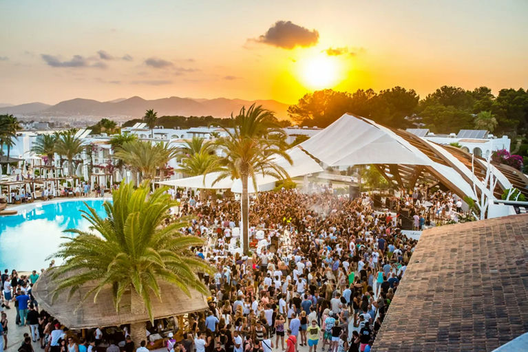 Destino, a beach club in Ibiza, Spain