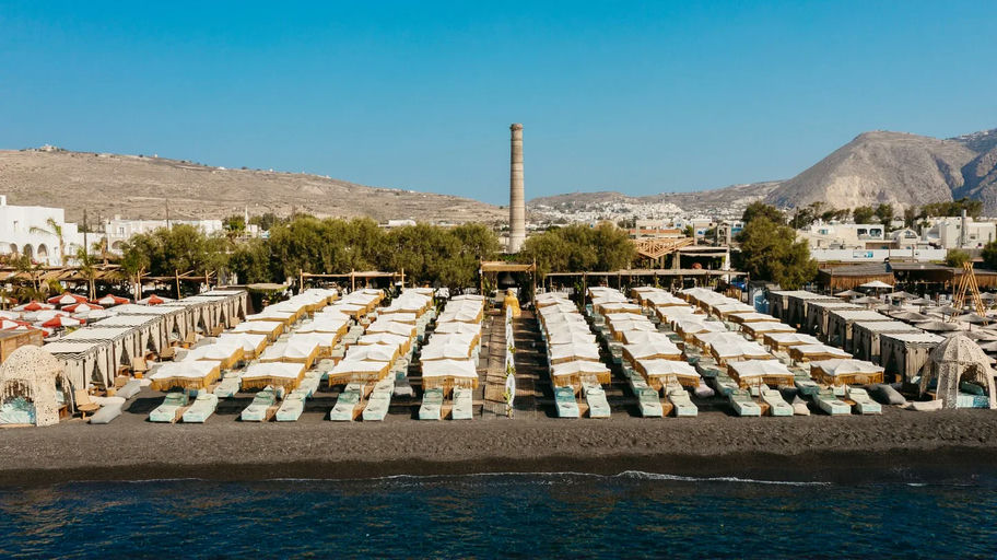 Forty One, a beach club in Santorini, Greece