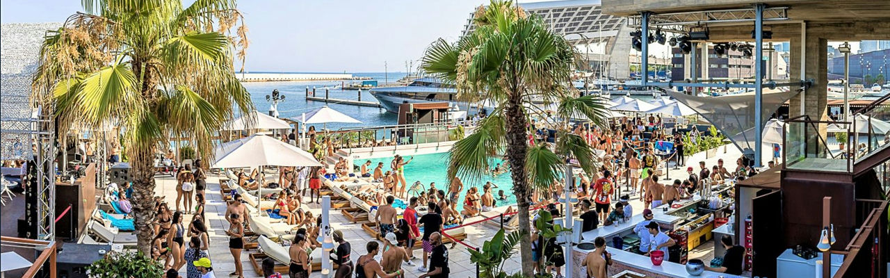 Go Beach Club, a beach club in Barcelona, Spain