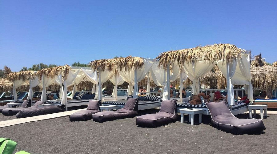 JoJo Beach Bar, a beach club in Santorini, Greece