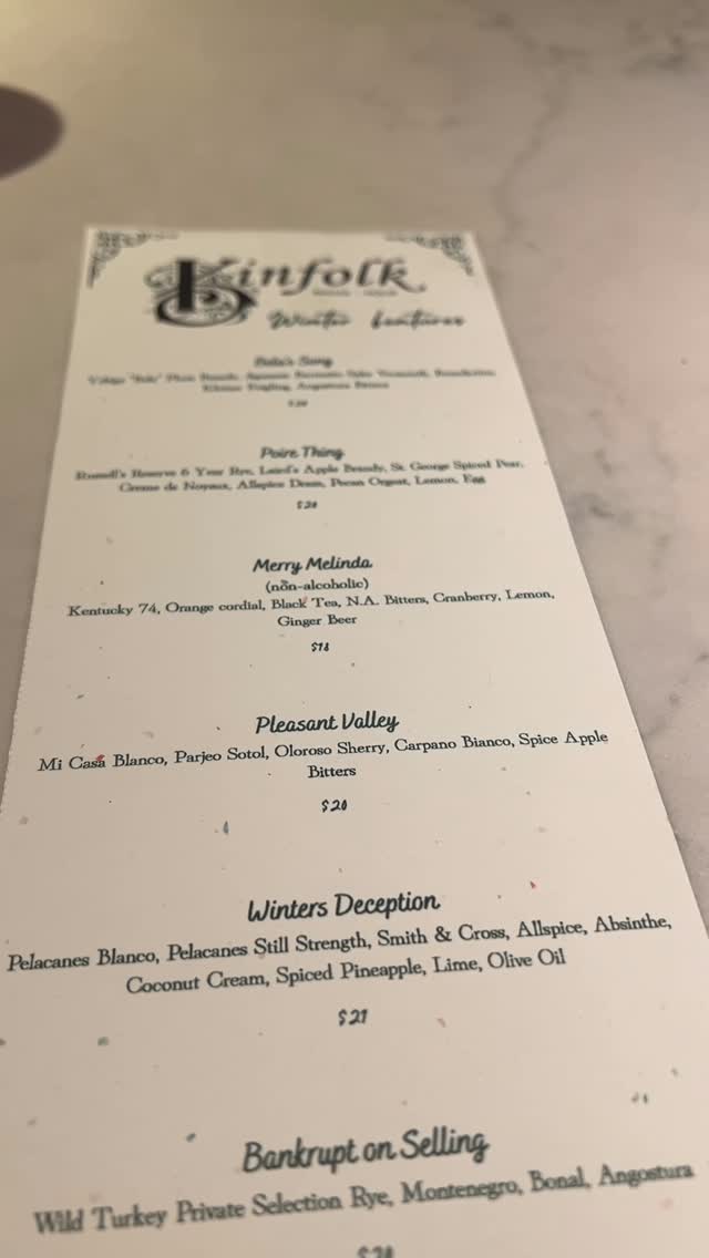 Video 8 from Kinfolk Cocktail Lounge & Spirits Library