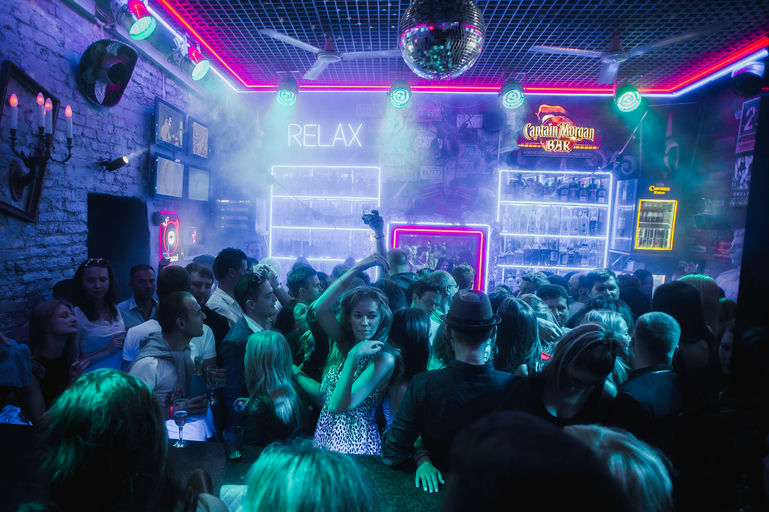 Lomonosov Bar, a night club in St. Petersburg, Russia