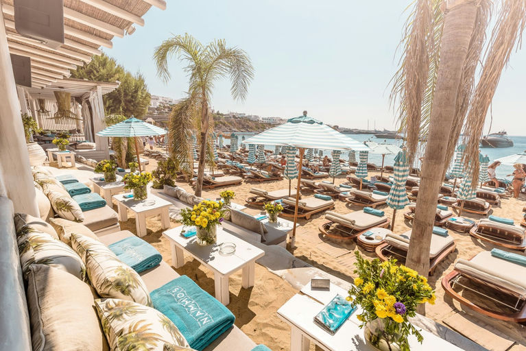 Nammos, a beach club in Mykonos, Greece