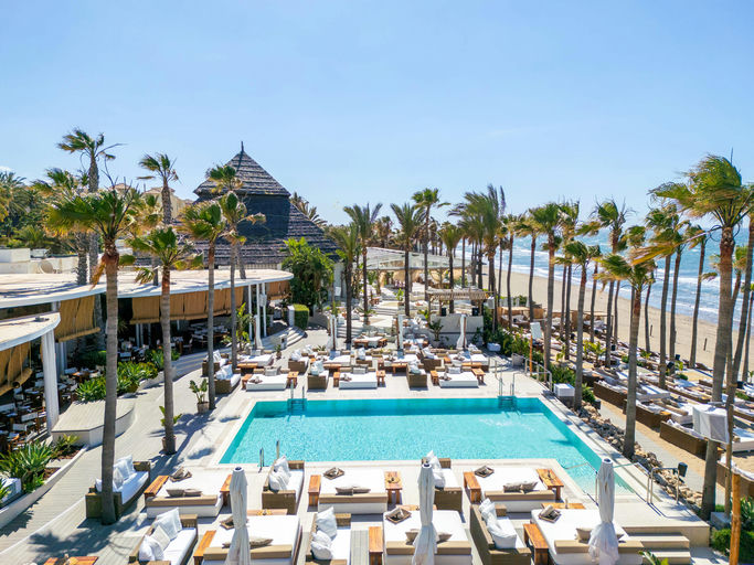 Nikki Beach, a beach club in Mallorca, Spain