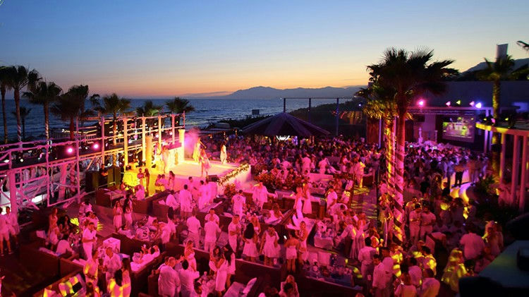 Nikki Beach, a beach club in Marbella, Spain