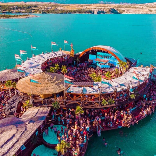 Noa Beach Club, a beach club in Pag, Croatia
