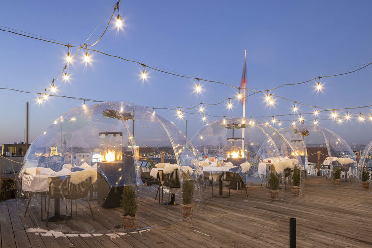 Pytloun Sky Bar, a restaurant in Prague, Czech Republic