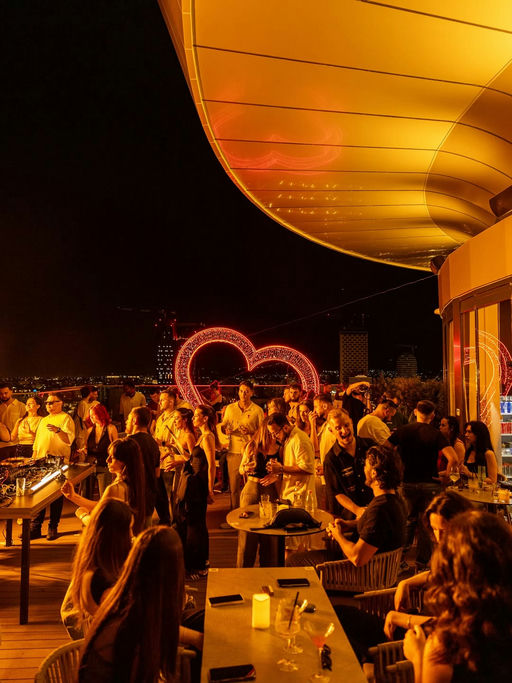 Rooftop 18 at Sky Tower, a night club in Tiranë, Albania