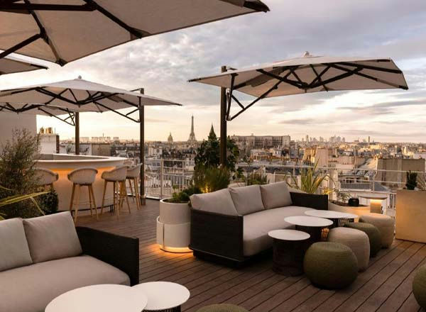 Rooftop Bar at Hôtel Dame des Arts, a restaurant in Paris, France