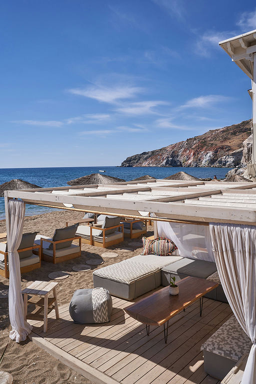 Sirocco Beach Club, a beach club in Milos, Greece