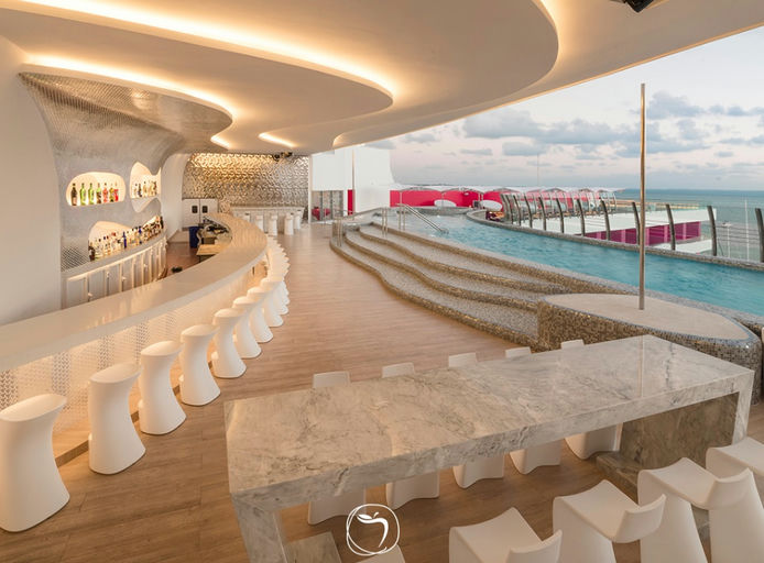 Sky Bar at Temptation, a pool club in Cancun, Mexico