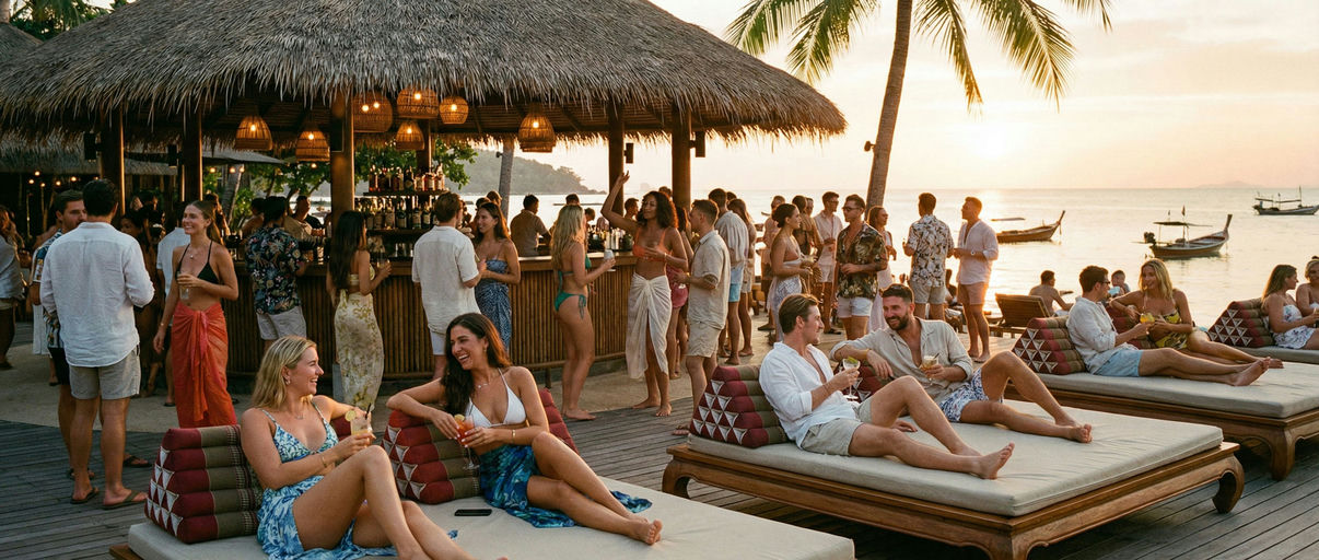 Tembo Beach Club, a beach club in Koh Samui, Thailand