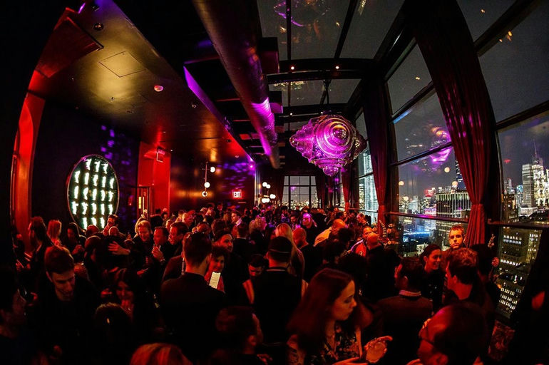 The Fleur Room at Moxy Chelsea, a bar in New York, USA