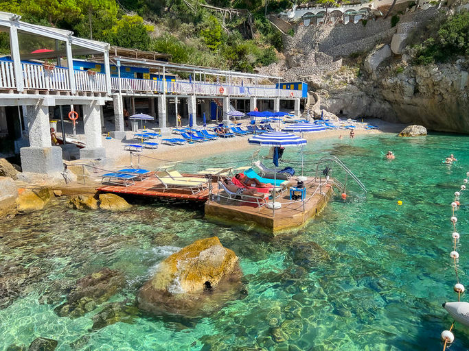 Torre Saracena Beach Club, a beach club in Capri, Italy