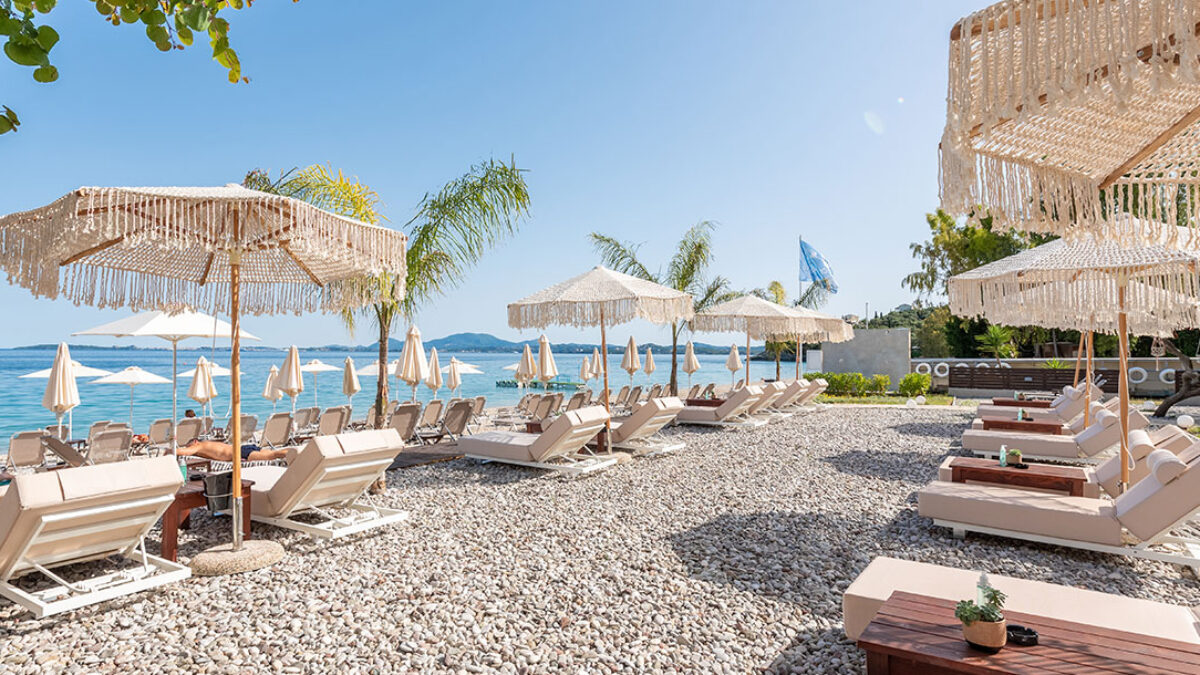 Verde Blu, a beach club in Corfu, Greece