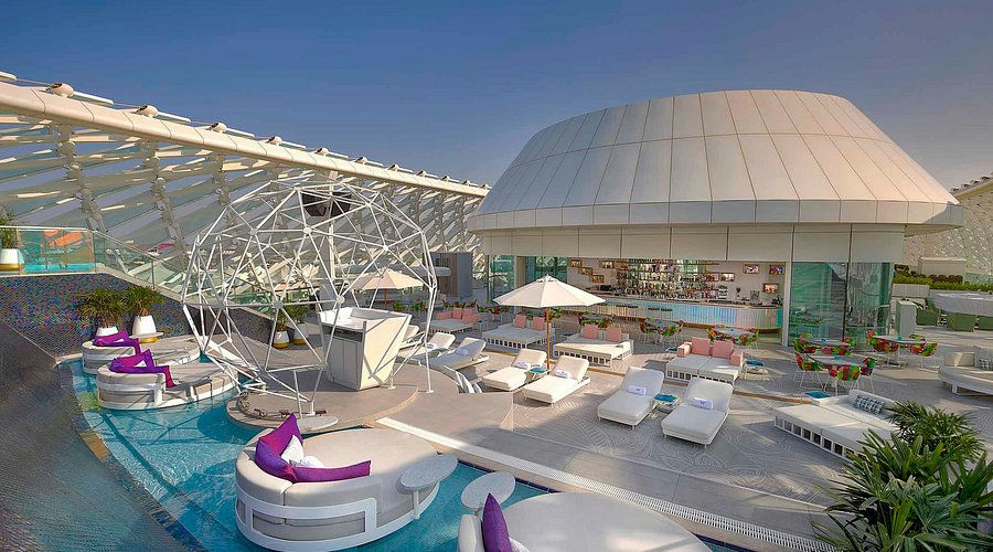Wet Deck at The W, a pool club in Abu Dhabi, UAE