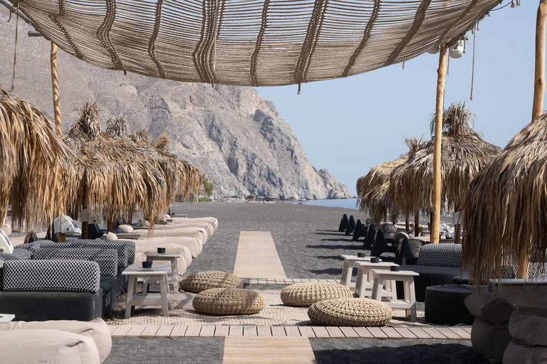 Wet Stories, a beach club in Santorini, Greece
